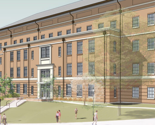 Rendering of the exterior of the new Poultry Science Building