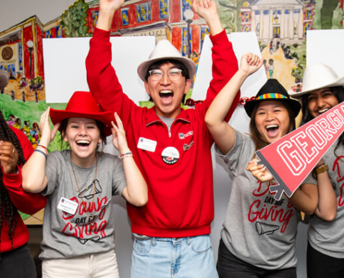 UGA students celebrate at the Dawg Day of Giving event at the Tate Student Center on March 26. PHOTO: Justin Evans