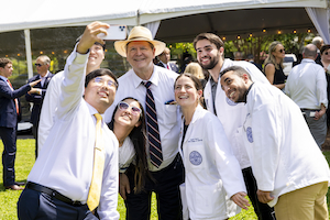 Students pose for a selfie